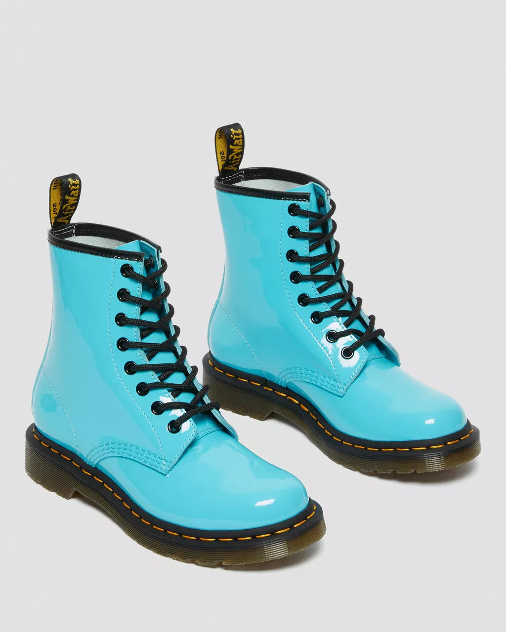 DR. MARTENS - Bottines 1460 vernies à lacets - Turquoise