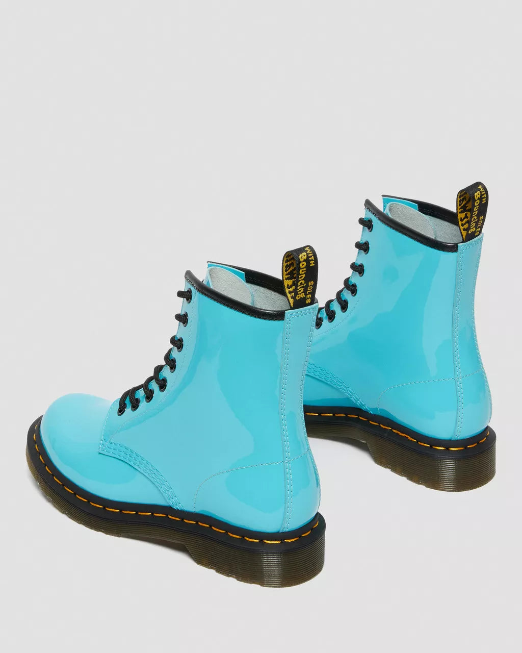 DR. MARTENS - Bottines 1460 vernies à lacets - Turquoise