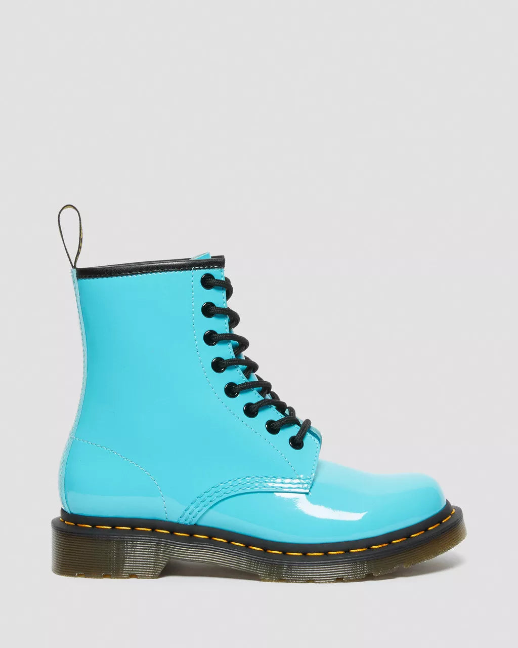 DR. MARTENS - Bottines 1460 vernies à lacets - Turquoise