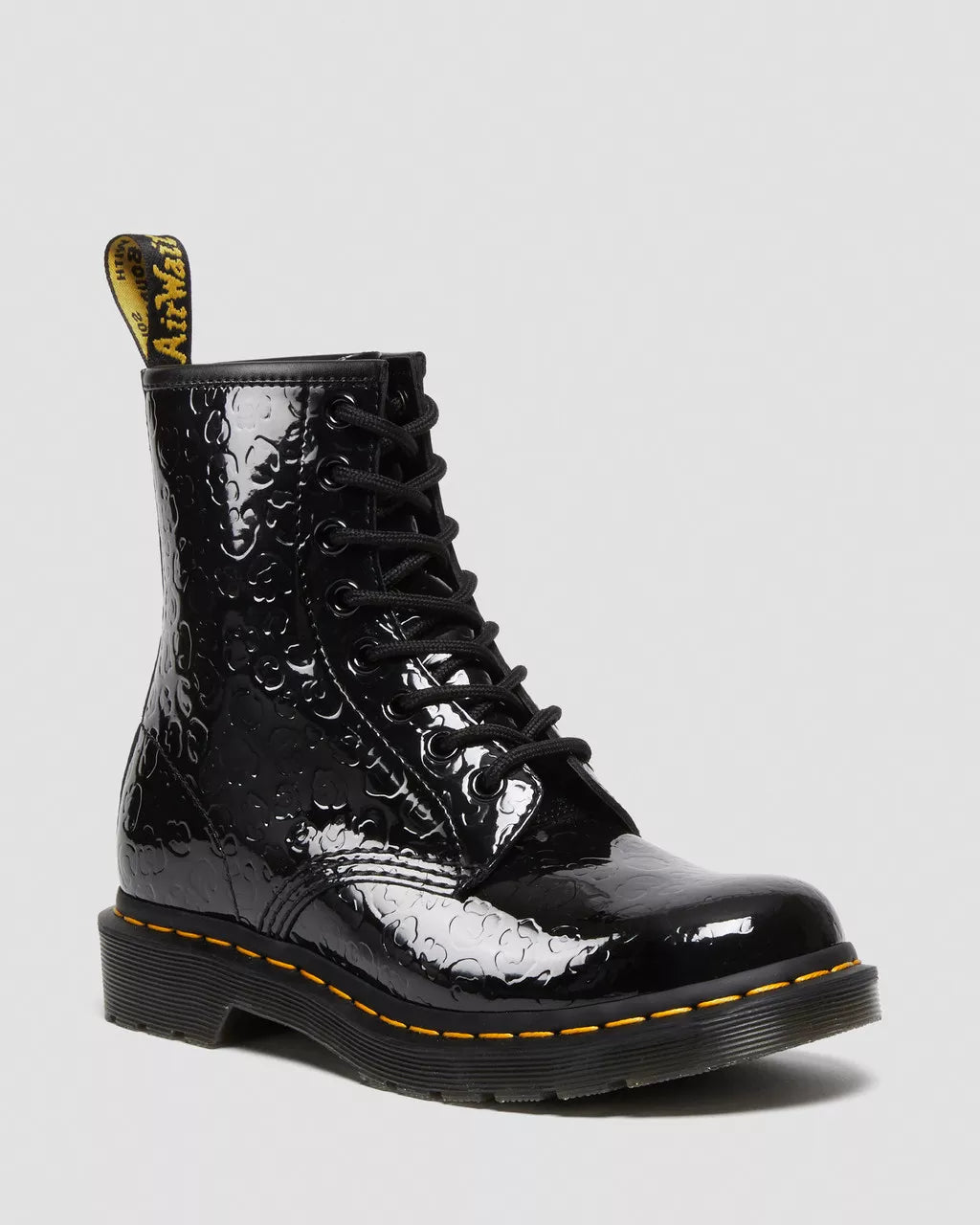 DR. MARTENS - Bottines 1460 LEOPARD  - Noir verni