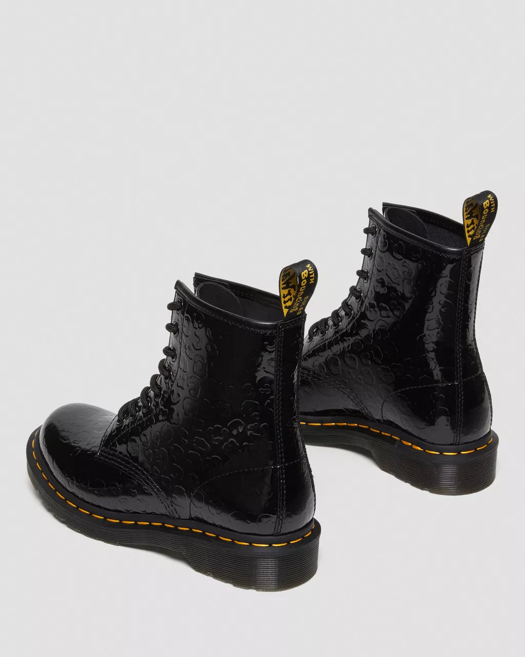 DR. MARTENS - Bottines 1460 LEOPARD  - Noir verni