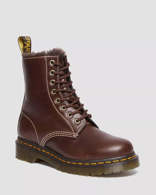 DR. MARTENS - Bottines 1460 SERENA - Cuir - Marron foncé