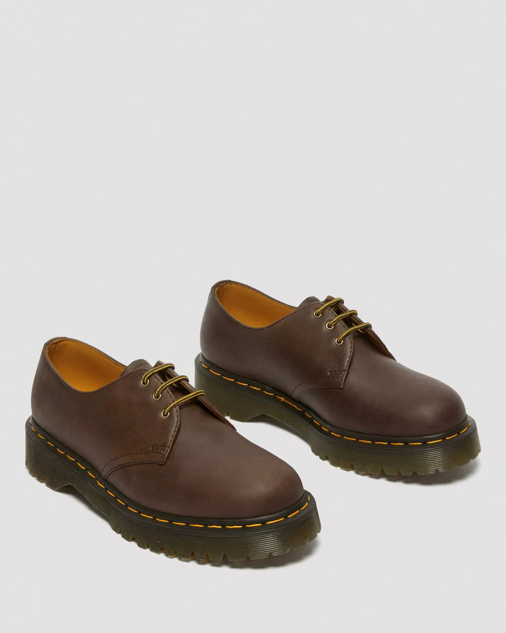DR. MARTENS - Chaussures à lacets 1461 BEX Crazy Horse - Marron