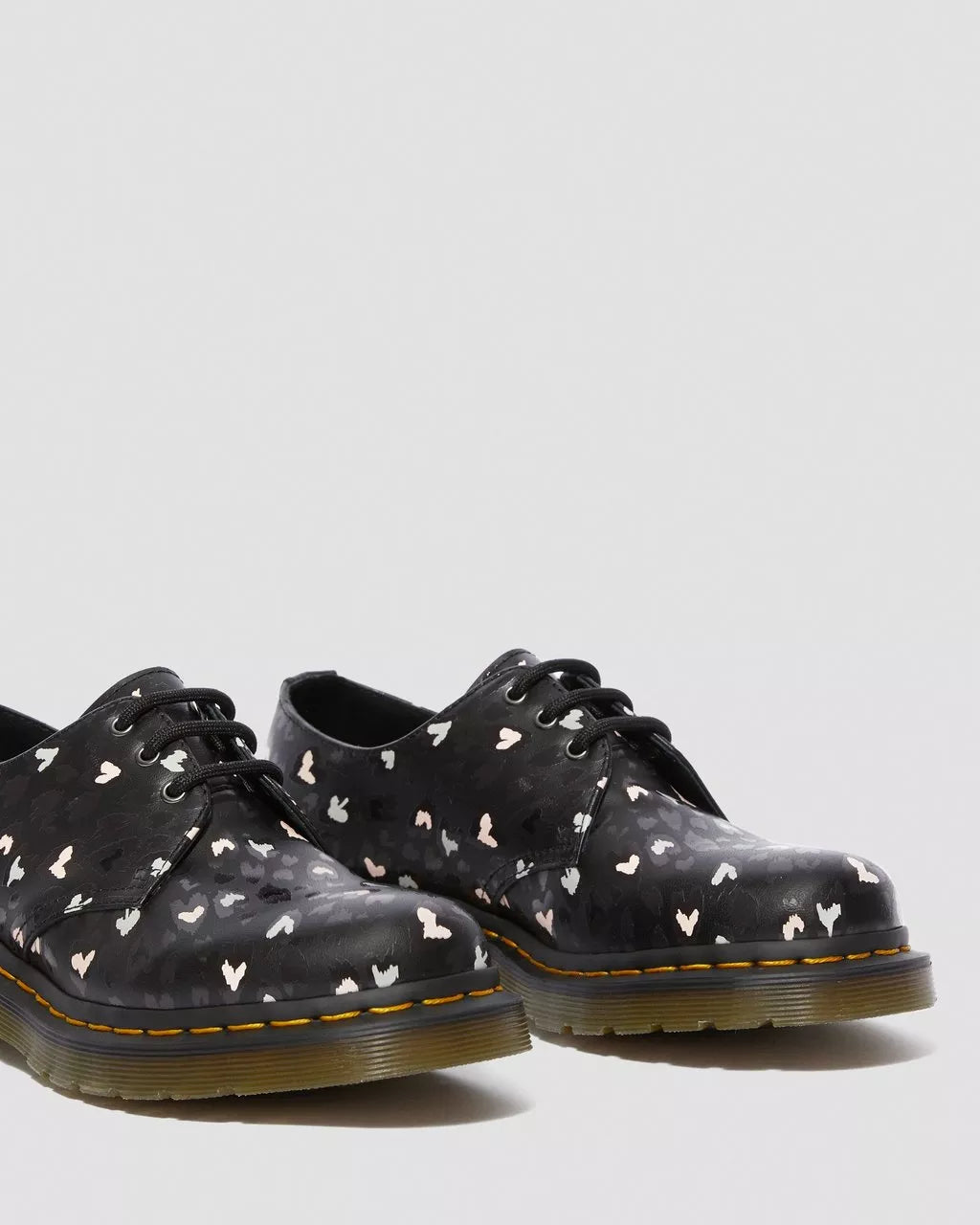 DR. MARTENS - Chaussures à lacets 1461 CUSTOM HEARTS - Noir