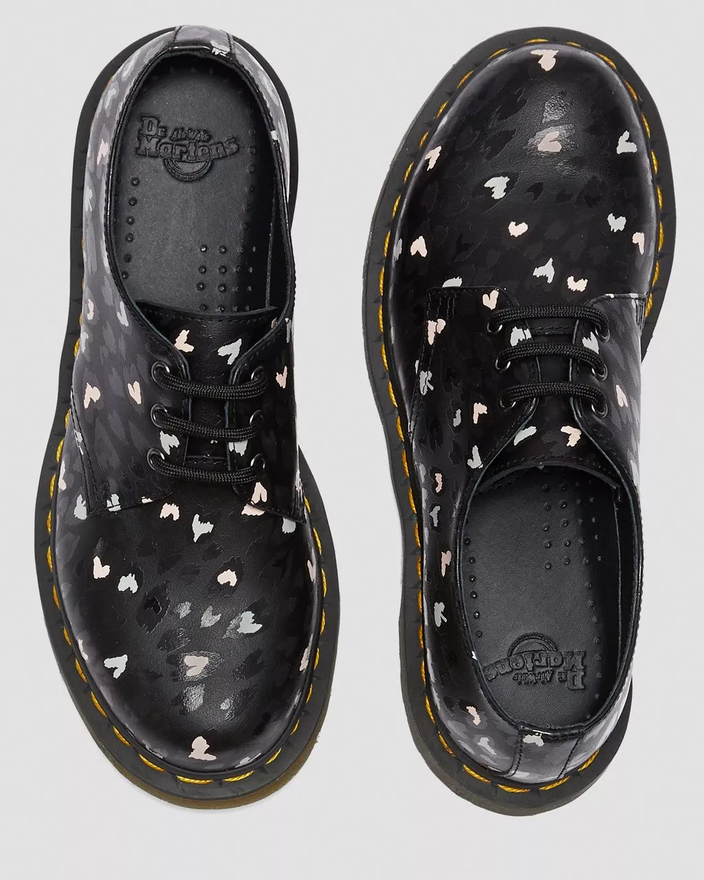 DR. MARTENS - Chaussures à lacets 1461 CUSTOM HEARTS - Noir