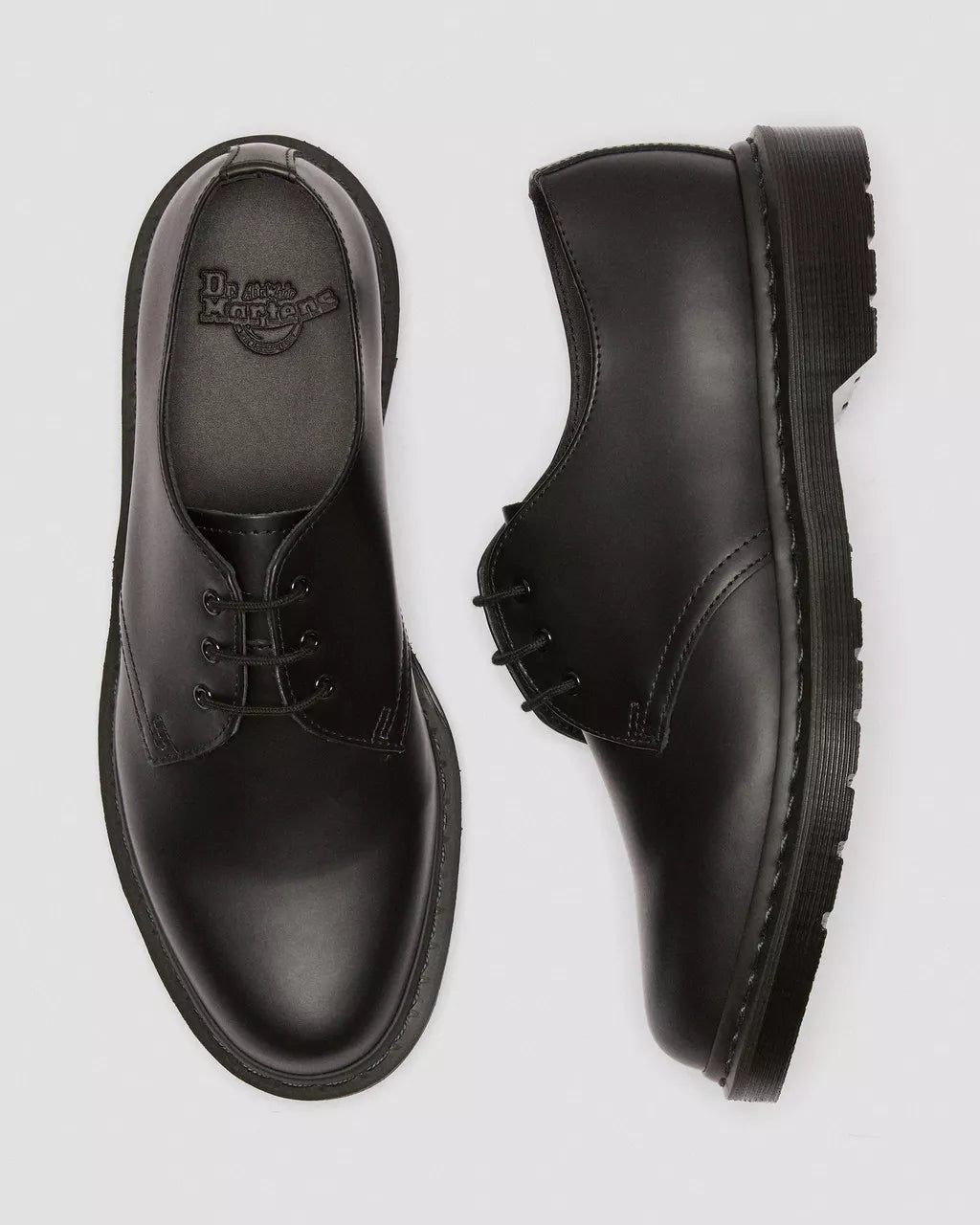 DR. MARTENS - Chaussures à lacets 1461 - Cuir smooth - Mono noir