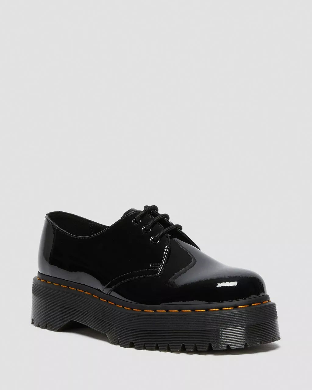 DR. MARTENS - Chaussures à lacets 1461 QUAD - Noir verni