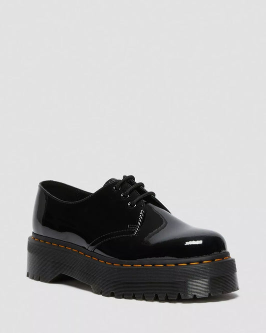 DR. MARTENS - Chaussures à lacets 1461 QUAD - Noir verni