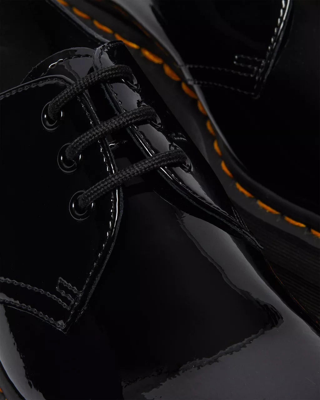 DR. MARTENS - Chaussures à lacets 1461 QUAD - Noir verni