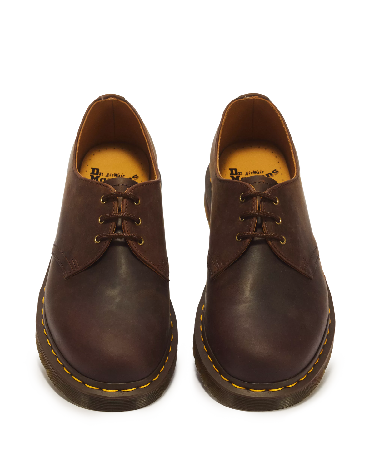 DR. MARTENS - Chaussures à lacet 1461 CRAZY HORSE - Marron Gaucho