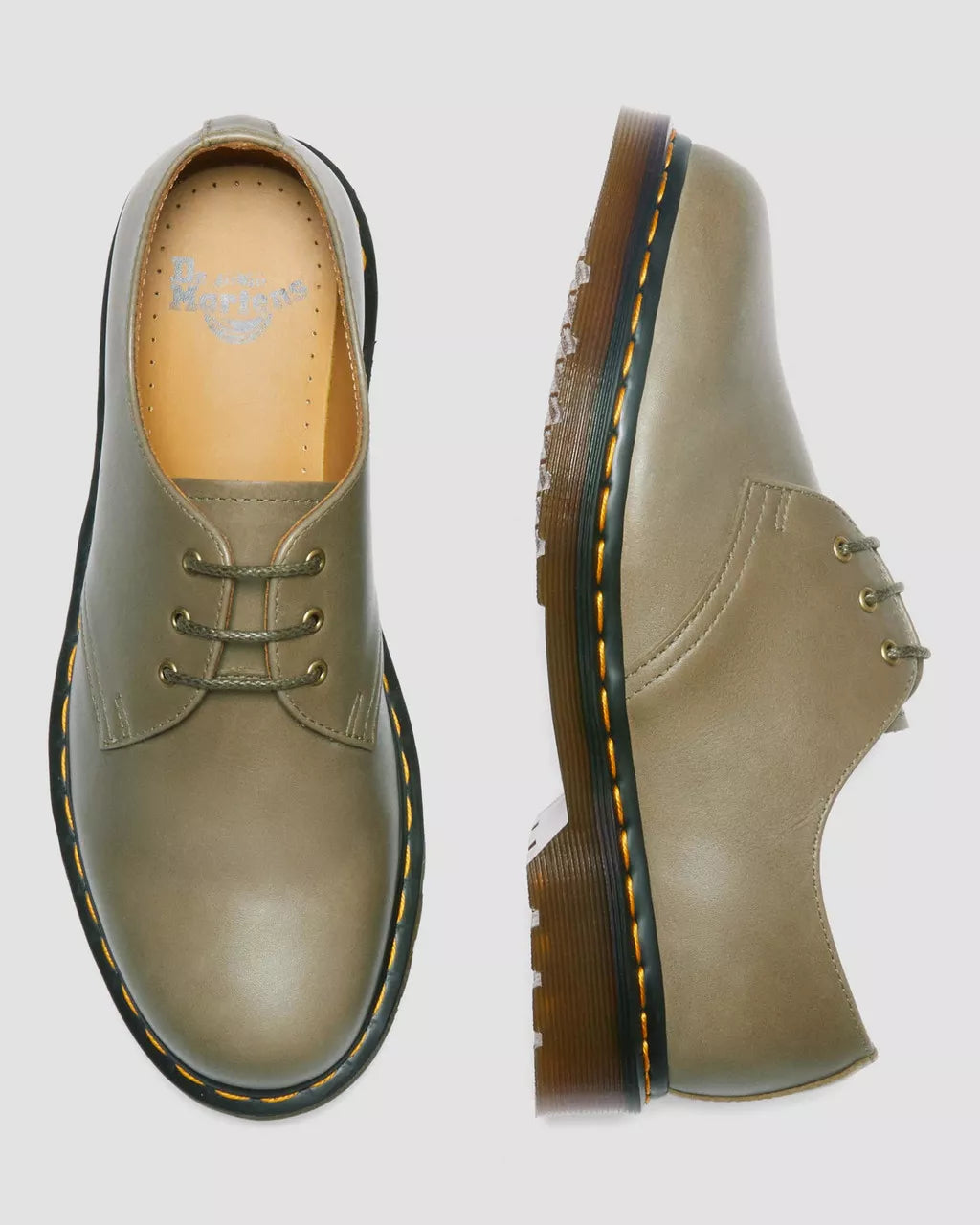 DR. MARTENS - Chaussures à lacets 1461 CARRARA - Olive