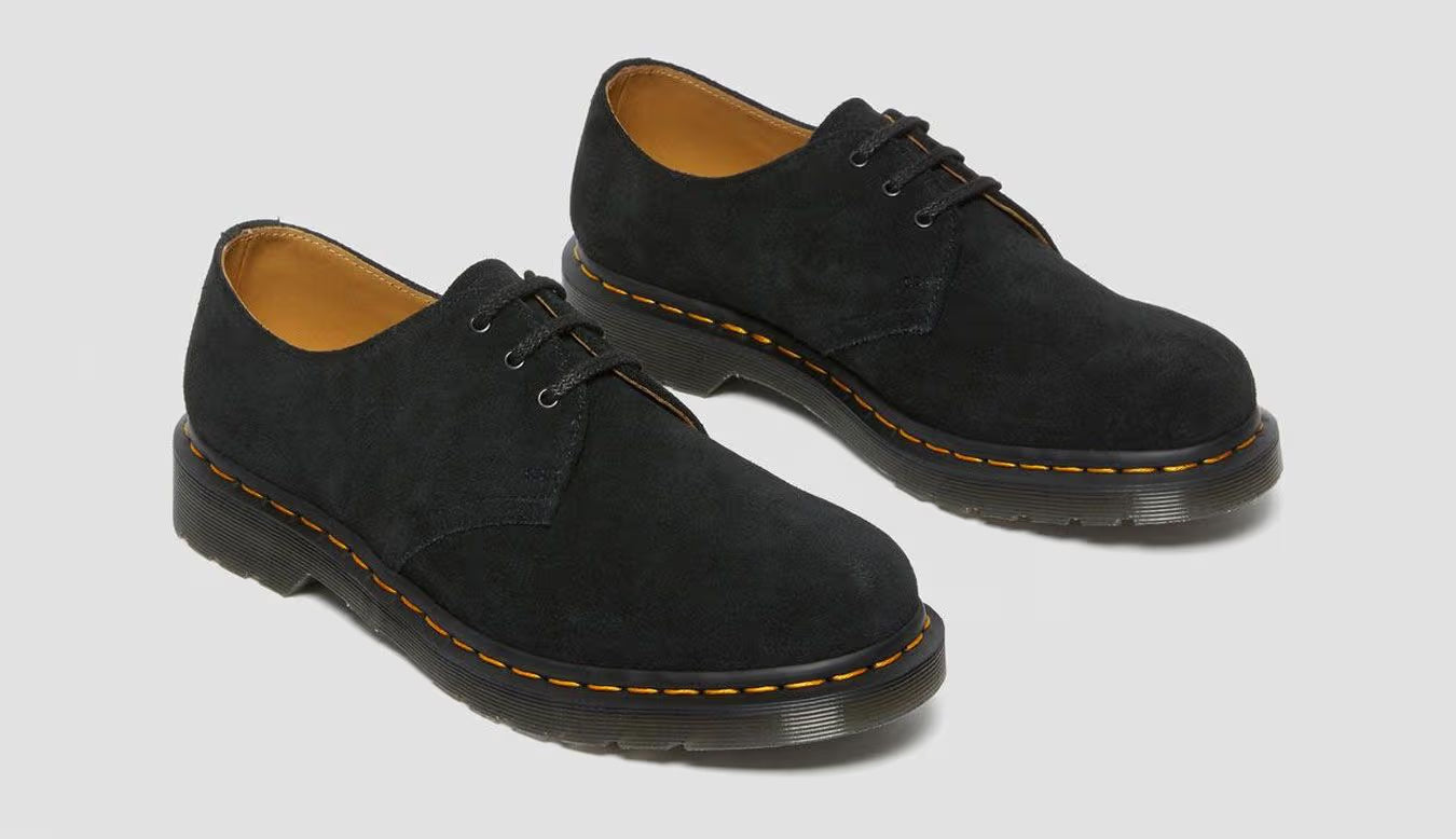 DR. MARTENS - Chaussures à lacets 1461 SUEDE - Noir