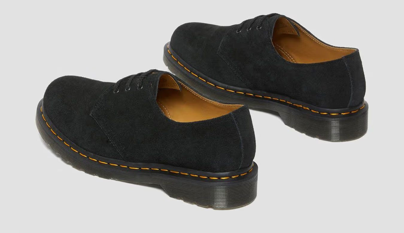 DR. MARTENS - Chaussures à lacets 1461 SUEDE - Noir