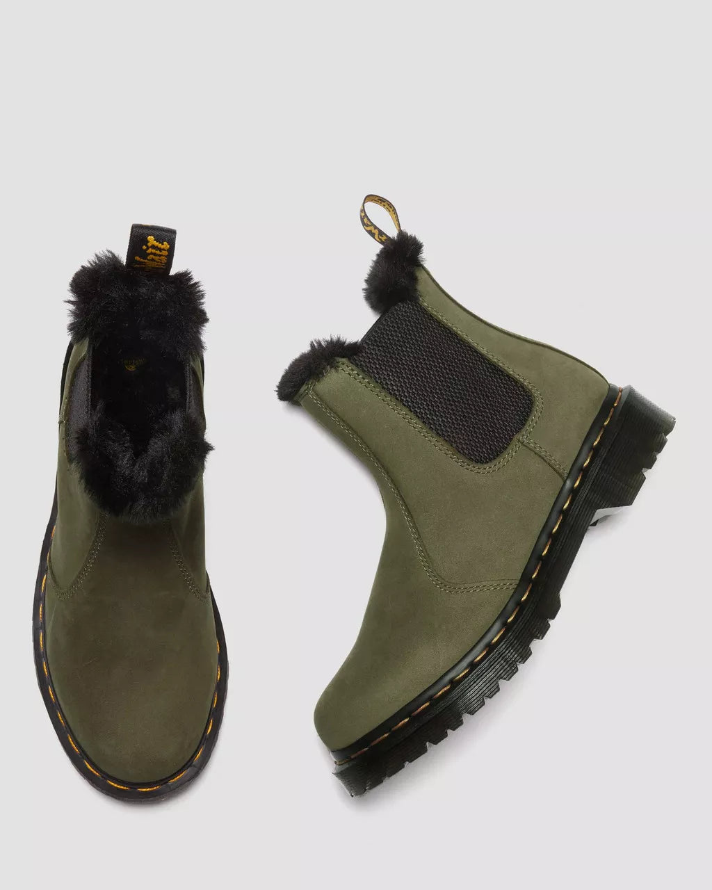 DR. MARTENS - Bottines fourées 2976 LEONORE - Olive
