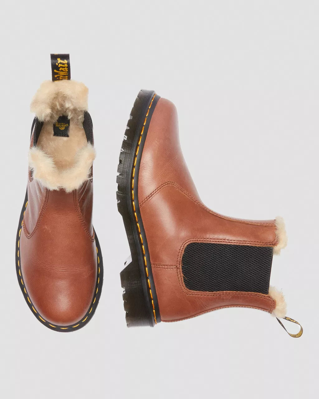 DR. MARTENS - Bottines fourées 2976 LEONORE - Camel