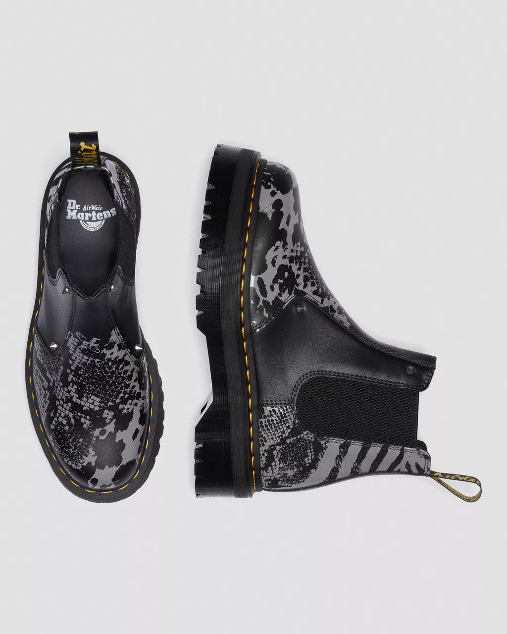 DR. MARTENS - Bottines 2976 QUAD ANIMAL - Noir/gris