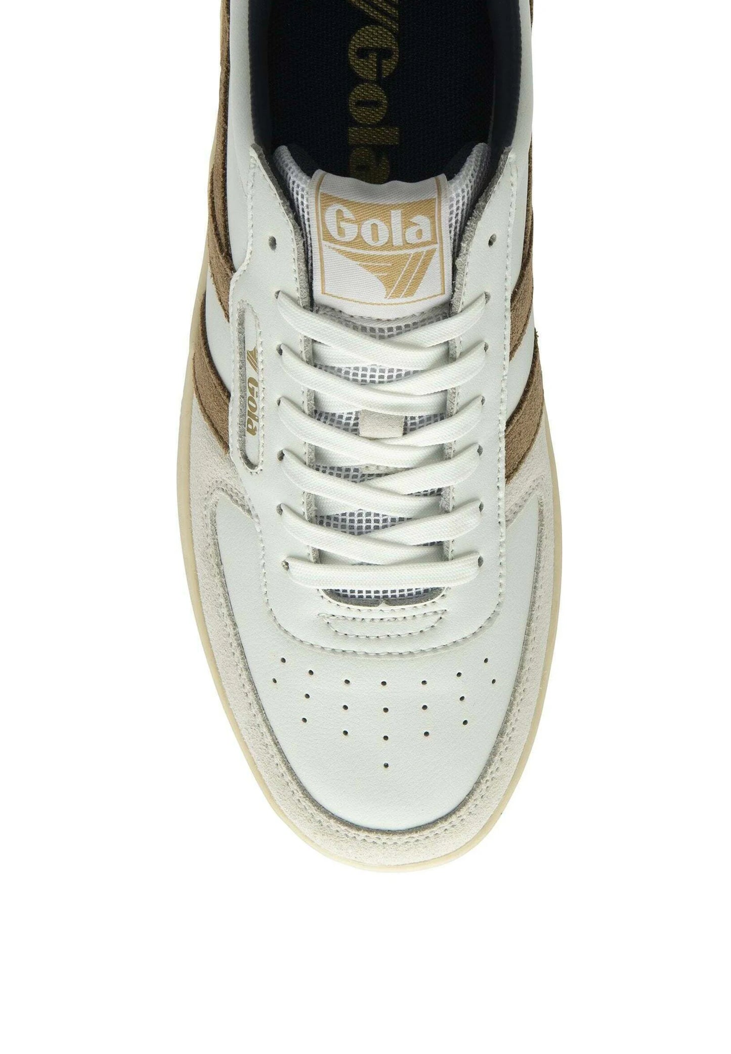 GOLA - Basket HAWK - Cuir - White/Tobacco/Navy