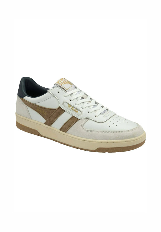 GOLA - Basket HAWK - Cuir - White/Tobacco/Navy