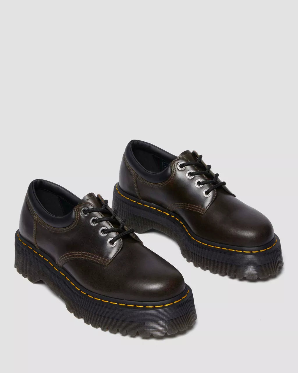 DR. MARTENS - Chaussures à lacets 8053 QUAD - Taupe foncé