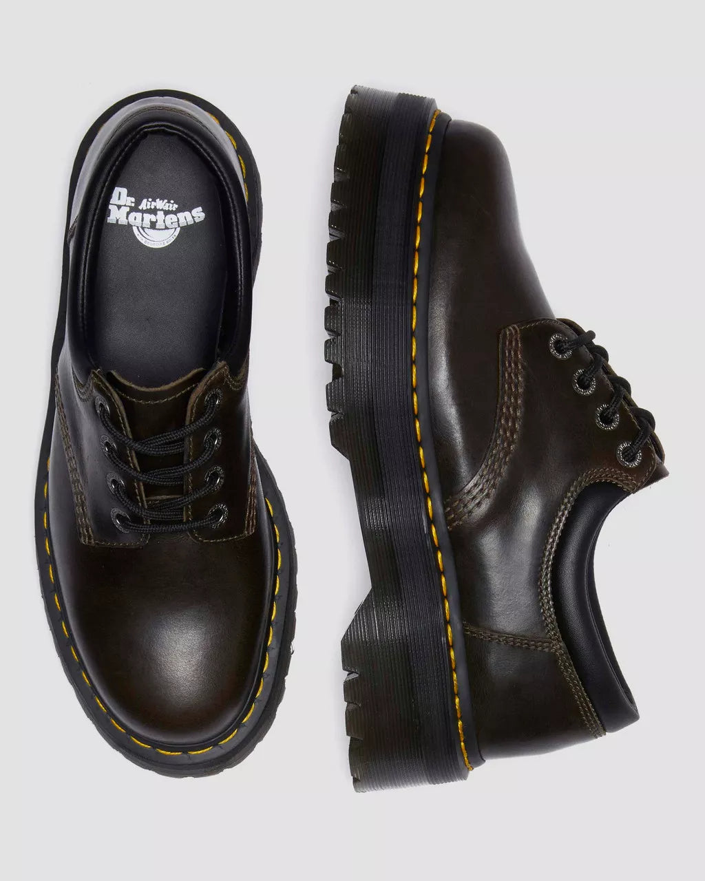DR. MARTENS - Chaussures à lacets 8053 QUAD - Taupe foncé