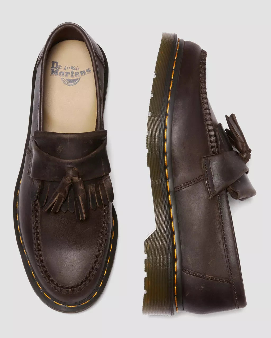 DR. MARTENS - Mocassins ADRIAN Gaucho Crazy Horse - Marron