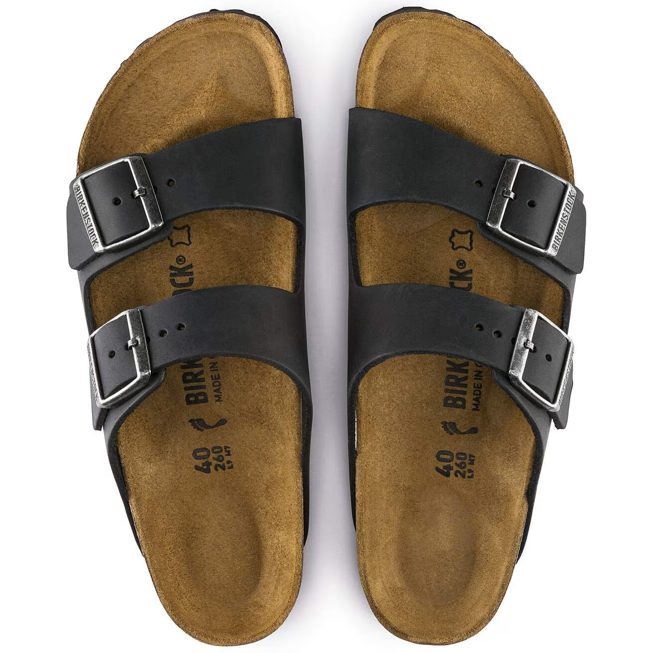 BIRKENSTOCK - Sandale ARIZONA - Cuir huilé - Noir