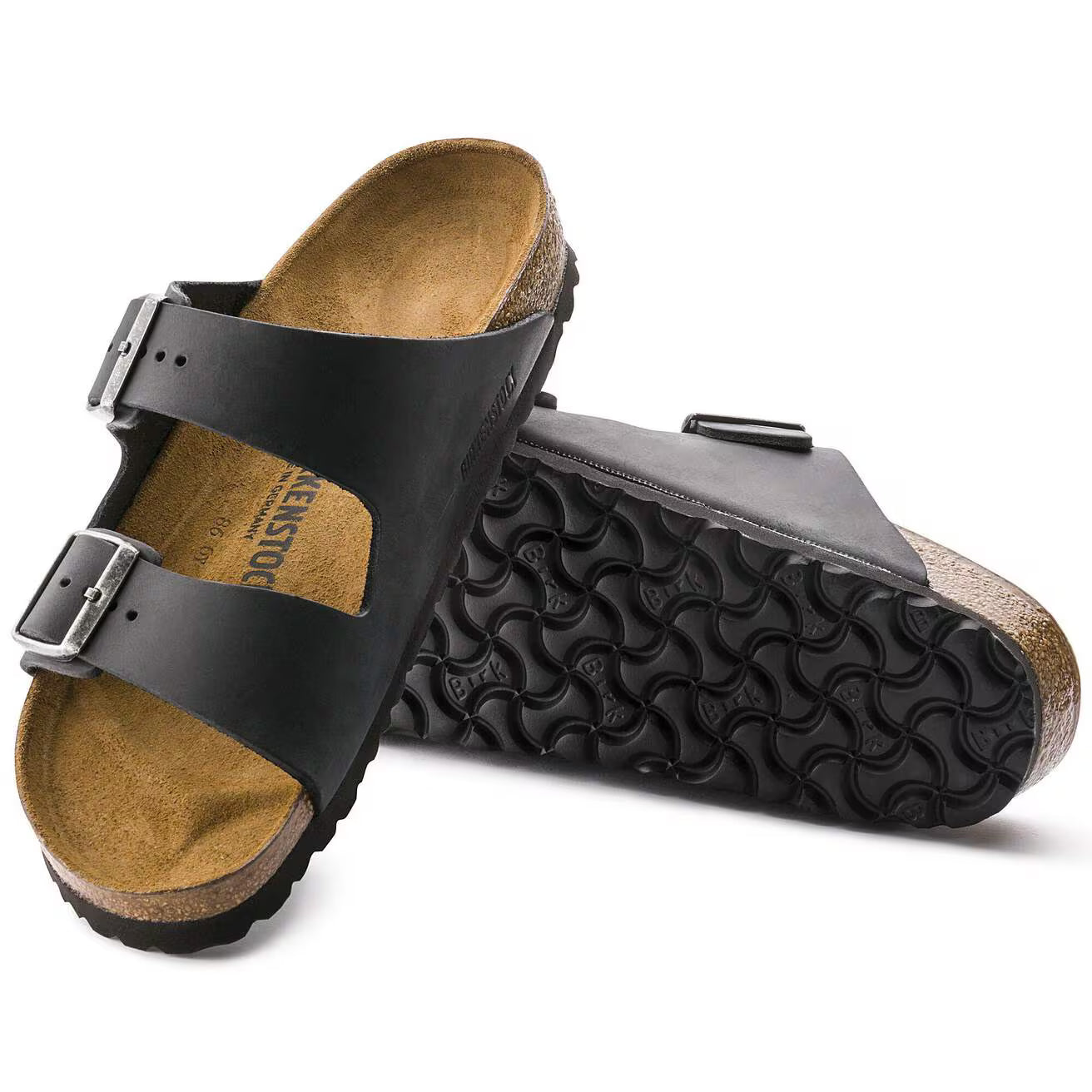 BIRKENSTOCK - Sandale ARIZONA - Cuir huilé - Noir