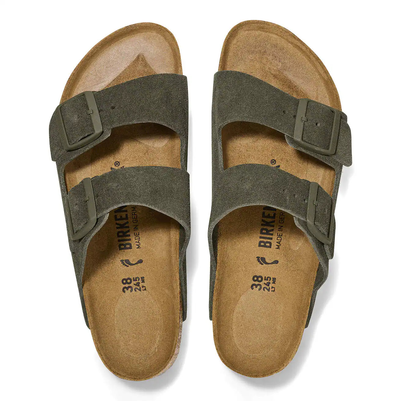 BIRKENSTOCK - Sandale ARIZONA - Suède - Lit de pied souple - Khaki