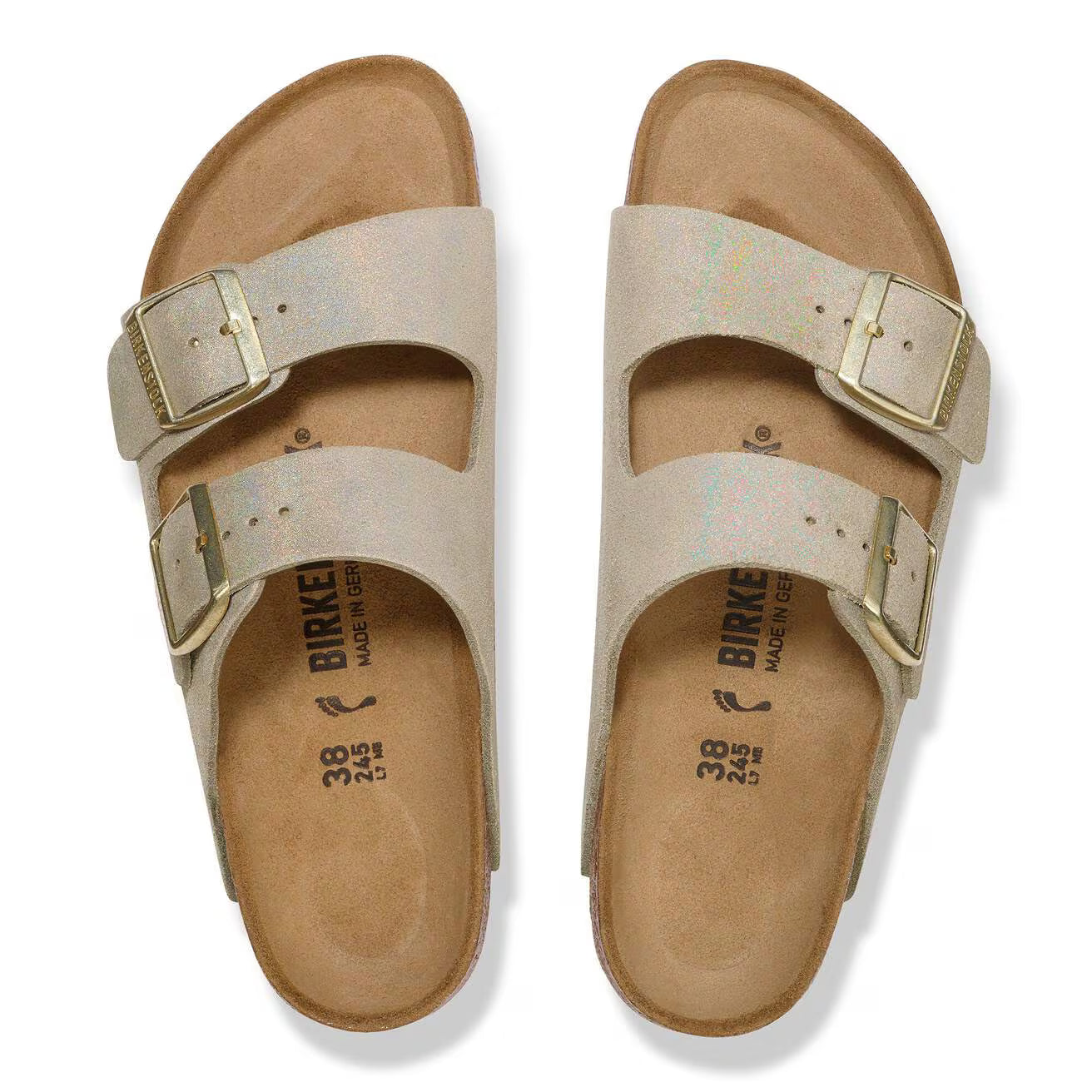 BIRKENSTOCK - Sandale ARIZONA - Suède - Shimmering taupe