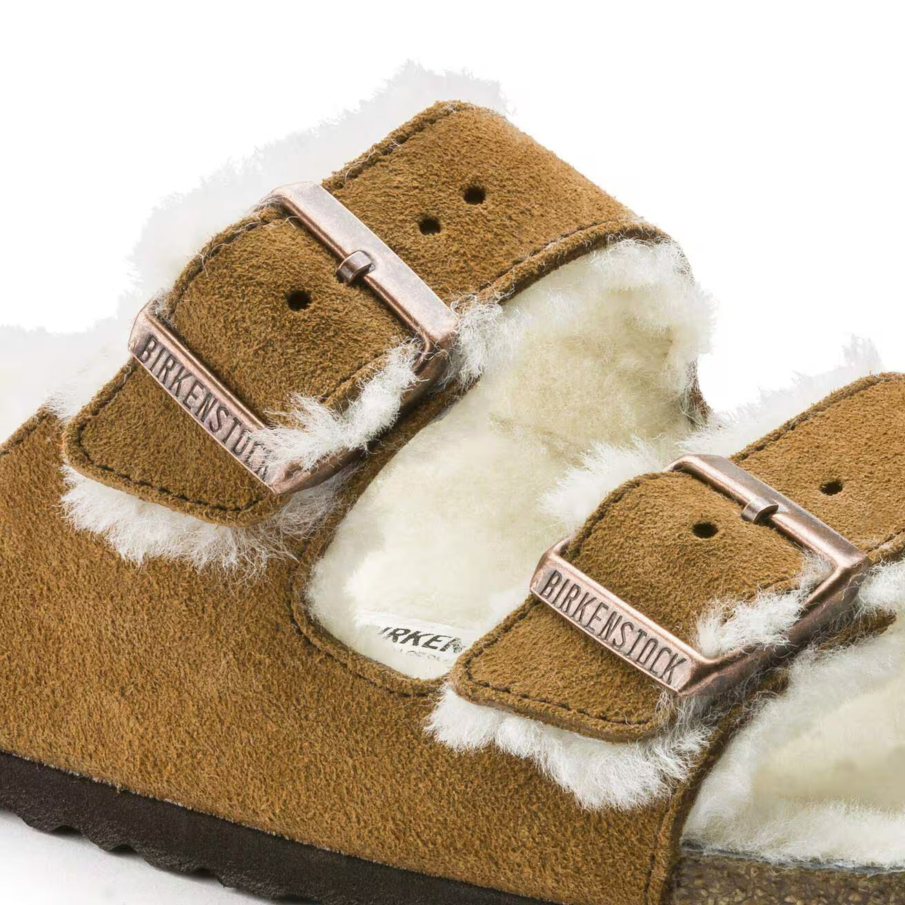 BIRKENSTOCK - Sandale fourée ARIZONA - Suède - Mink