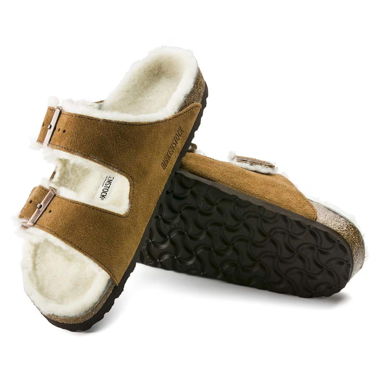 BIRKENSTOCK - Sandale fourée ARIZONA - Suède - Mink