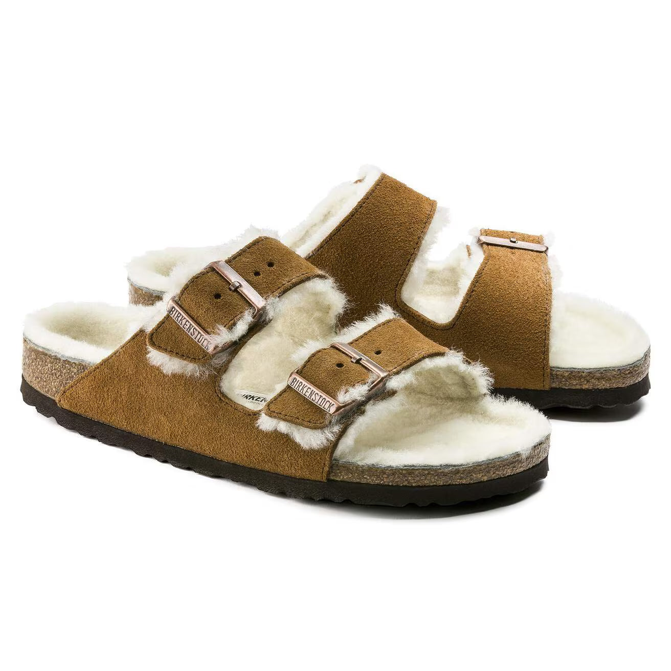 BIRKENSTOCK - Sandale fourée ARIZONA - Suède - Mink