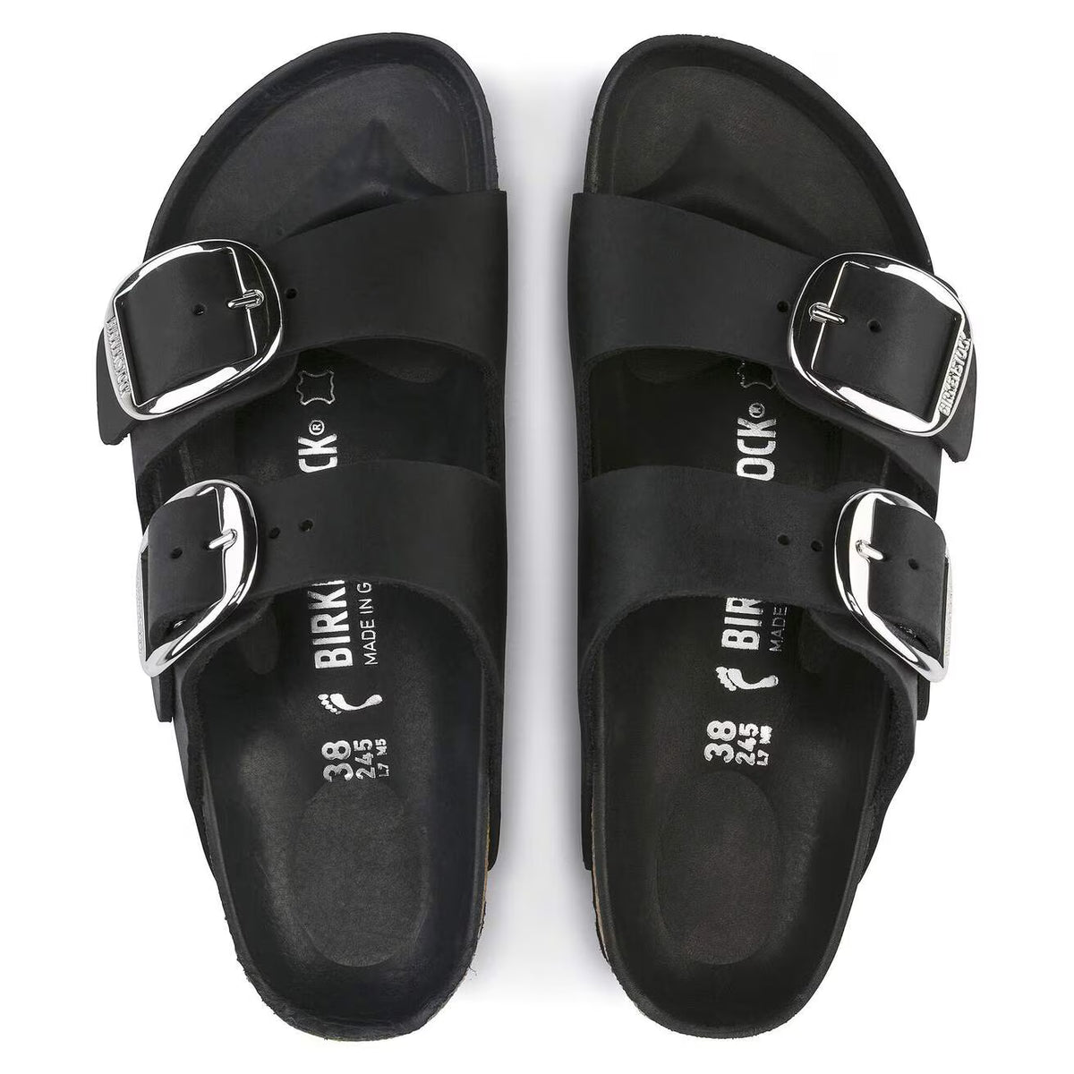 BIRKENSTOCK - Sandales ARIZONA - Grosse boucle - Cuir huilé - Noir