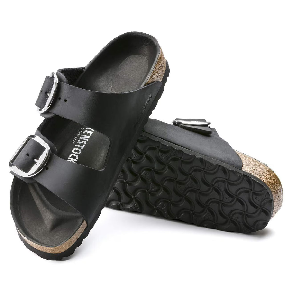 BIRKENSTOCK - Sandales ARIZONA - Grosse boucle - Cuir huilé - Noir