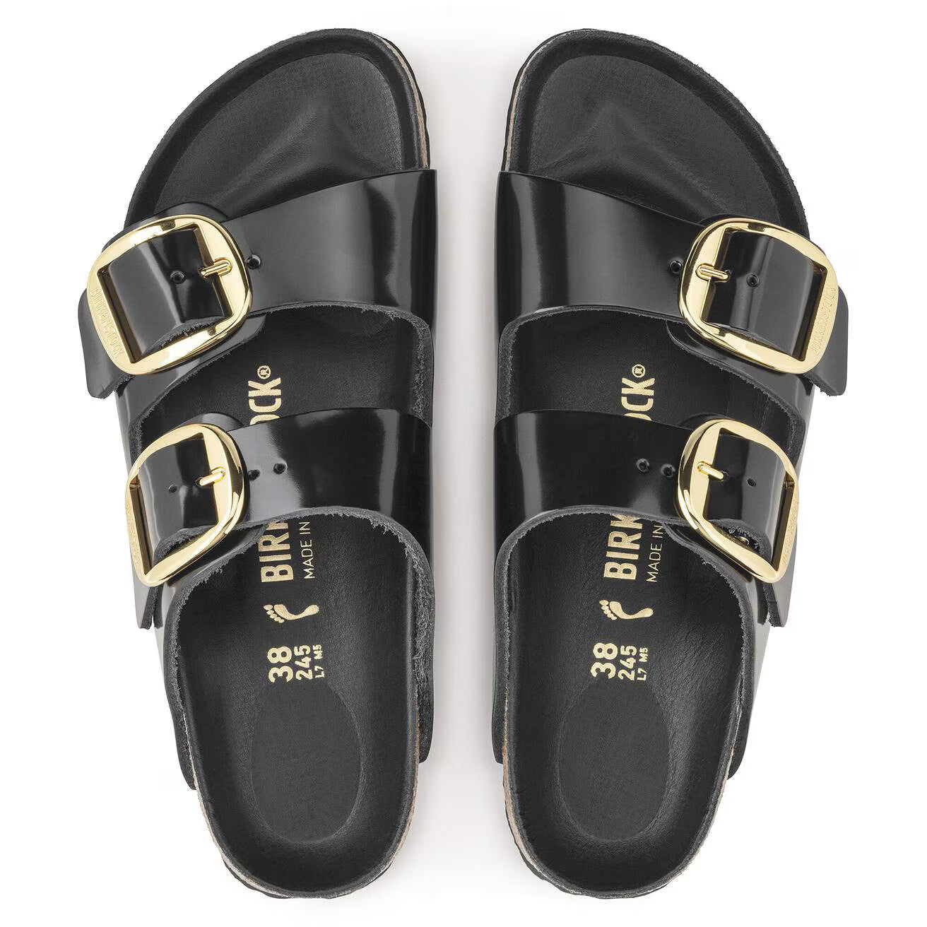 BIRKENSTOCK - Sandale ARIZONA - Grosse boucle argent - Cuir huilé - Noir