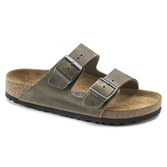 BIRKENSTOCK - Sandale ARIZONA - Lit de pied souple - Cuir huilé - Faded khaki