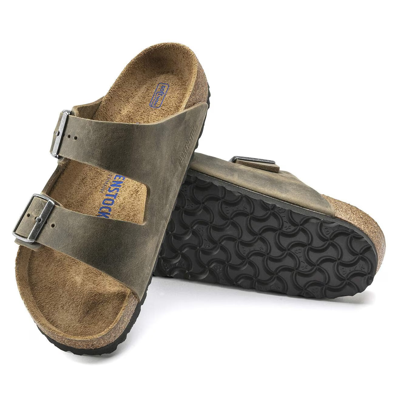 BIRKENSTOCK - Sandale ARIZONA - Lit de pied souple - Cuir huilé - Faded khaki