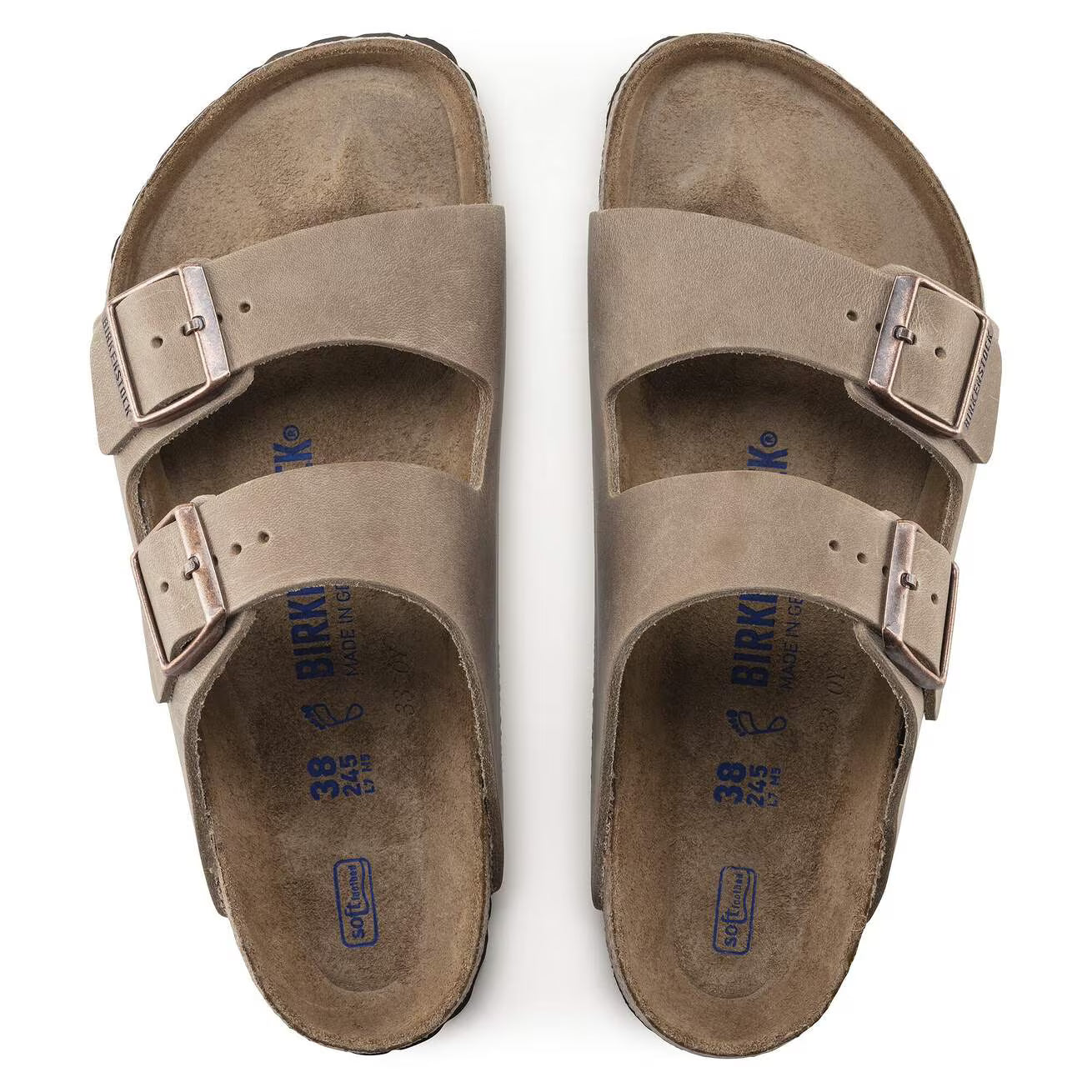 BIRKENSTOCK - Sandale ARIZONA - Lit de pied souple - Cuir huilé - Tobacco