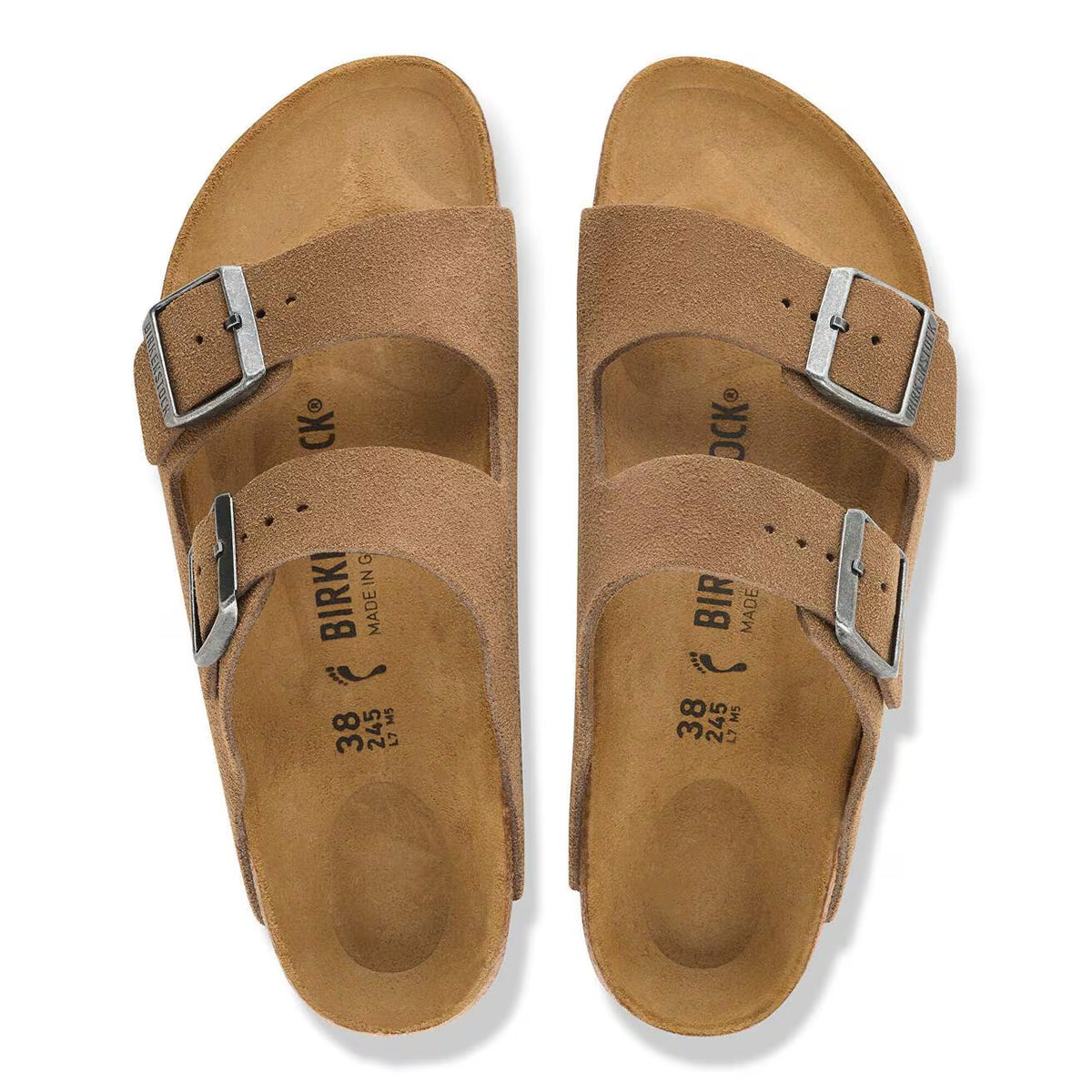 BIRKENSTOCK - Sandales ARIZONA - Suédé - Lit de pied souple - Dark tea