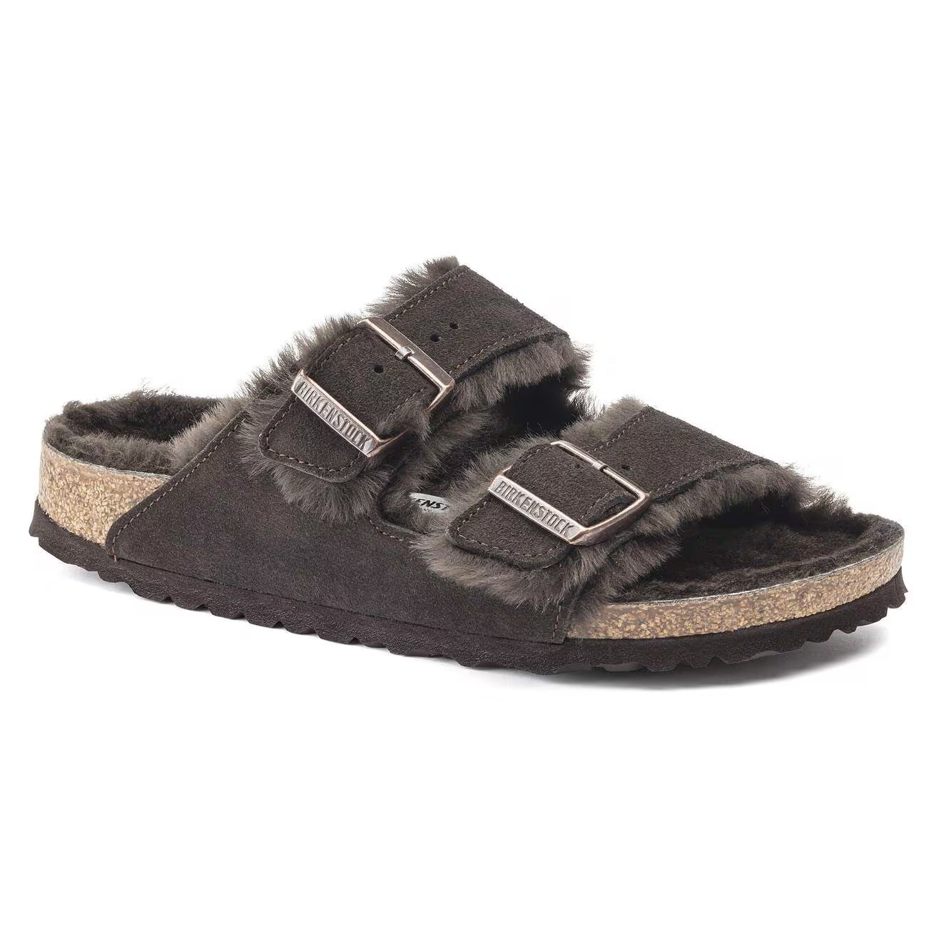 BIRKENSTOCK - Sandale ARIZONA Suède - Fourrure d'angeau - Mocca