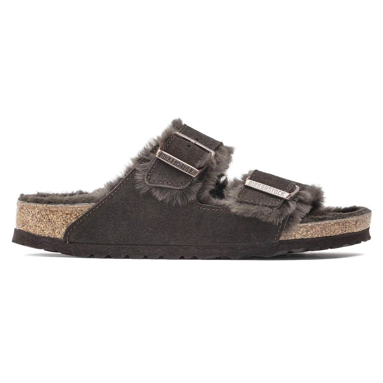 BIRKENSTOCK - Sandale ARIZONA Suède - Fourrure d'angeau - Mocca