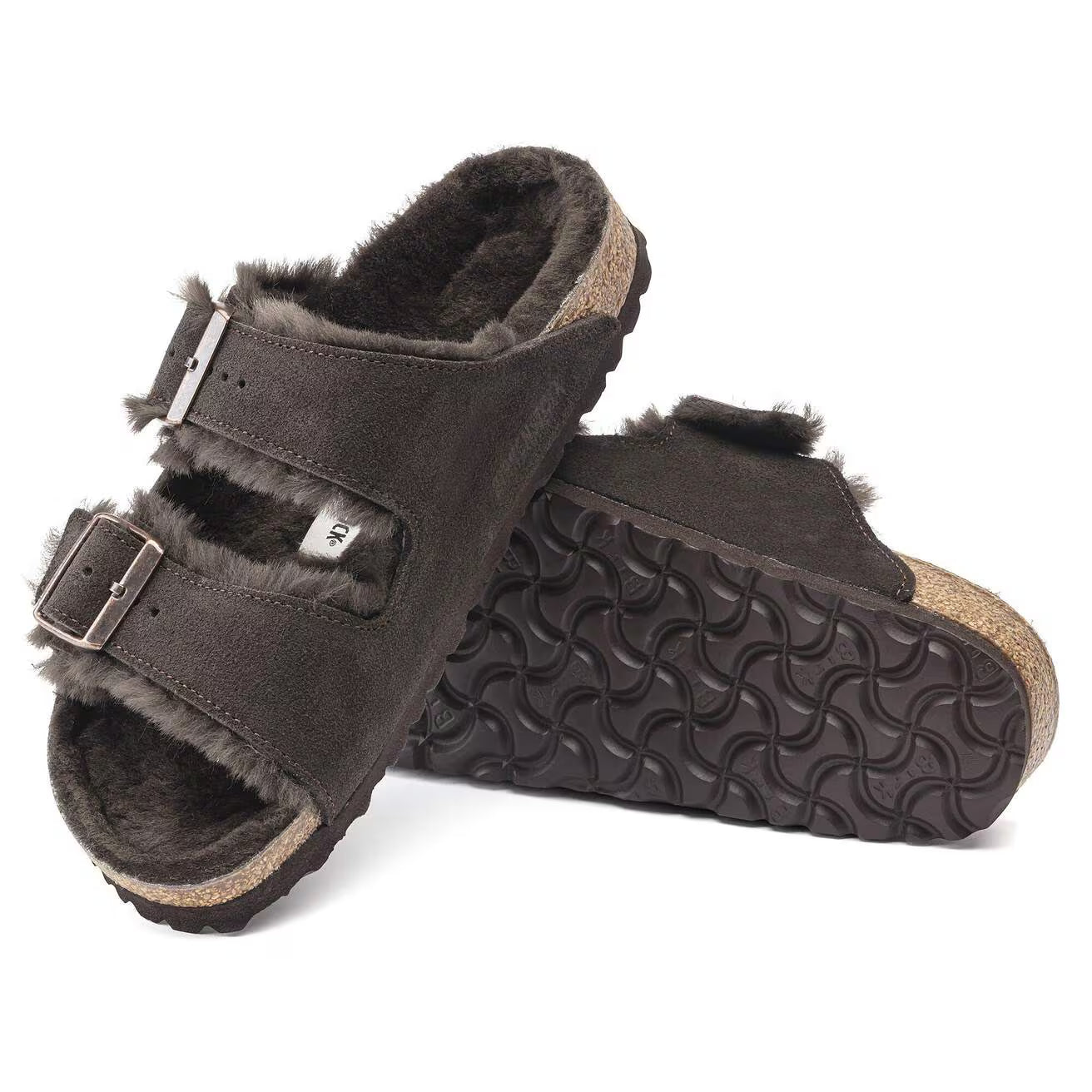 BIRKENSTOCK - Sandale ARIZONA Suède - Fourrure d'angeau - Mocca