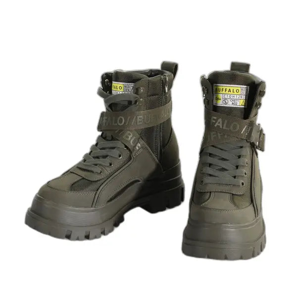 BUFFALO - Sneakers montantes fourées ASPHA COM1 - Kaki