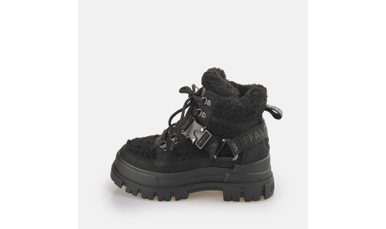 BUFFALO - Bottines plateformes ASPHA COM MID WARM - Vegan - Noir