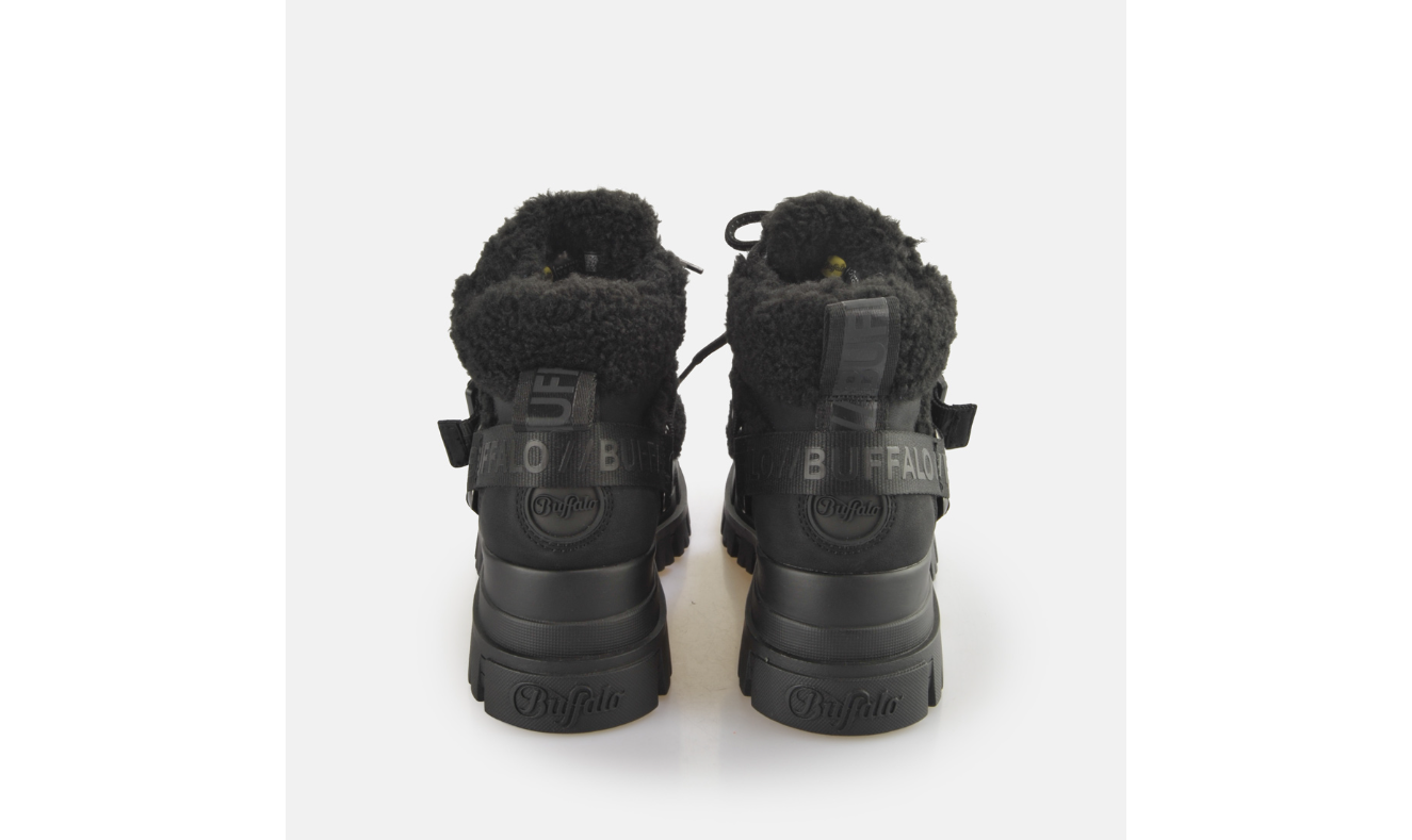 BUFFALO - Bottines plateformes ASPHA COM MID WARM - Vegan - Noir