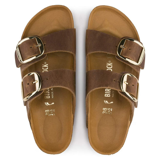 BIRKENSTOCK - Sandale ARIZONA - Grosse boucle - Cuir huilé - Cognac