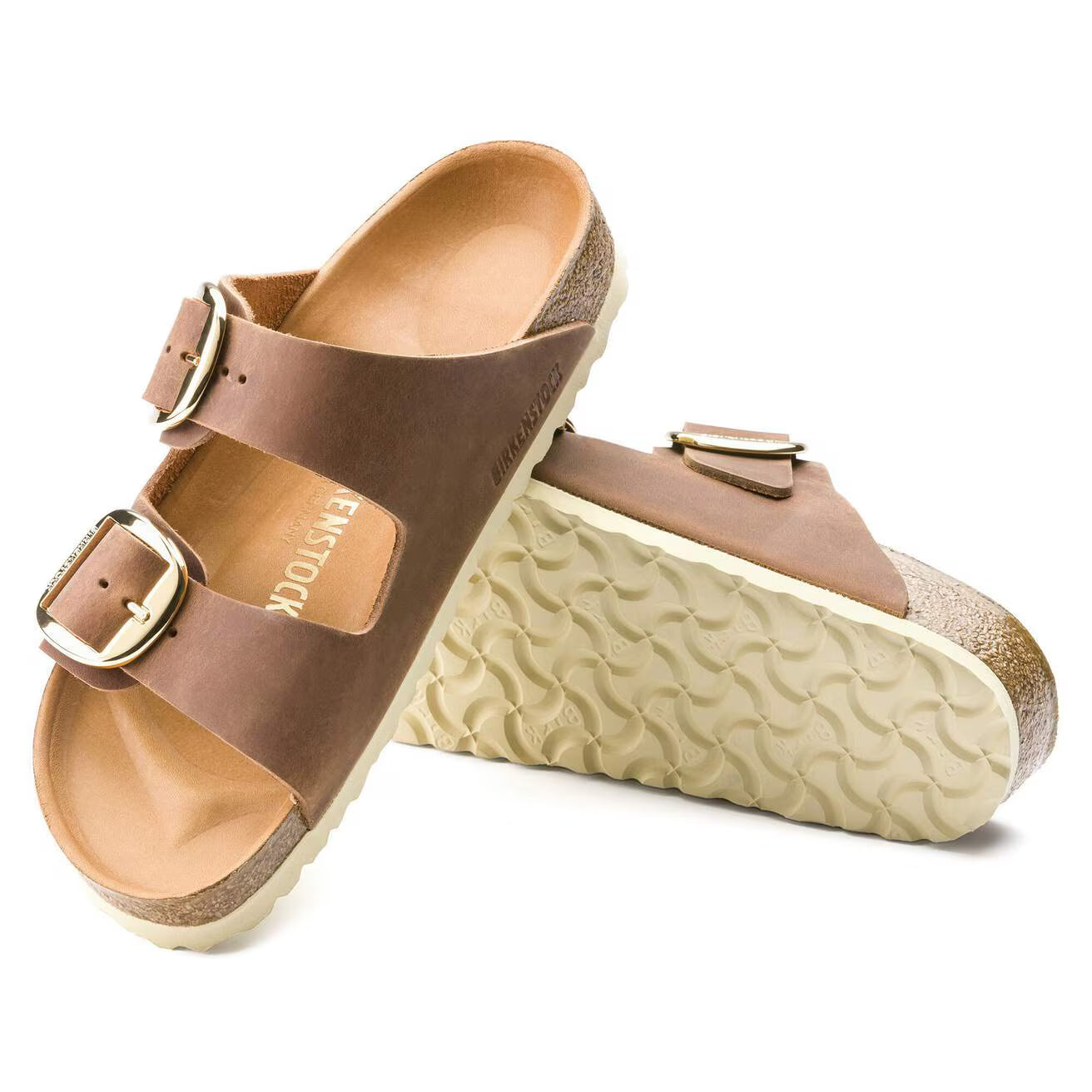 BIRKENSTOCK - Sandale ARIZONA - Grosse boucle - Cuir huilé - Cognac