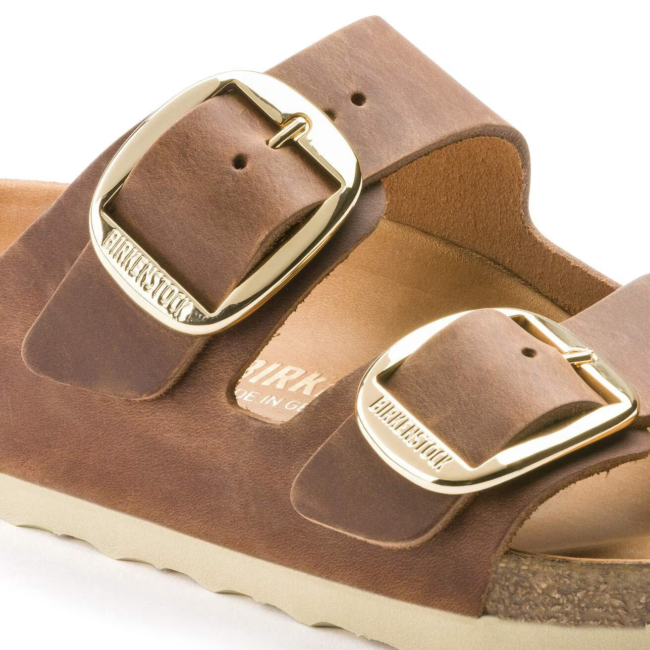 BIRKENSTOCK - Sandale ARIZONA - Grosse boucle - Cuir huilé - Cognac