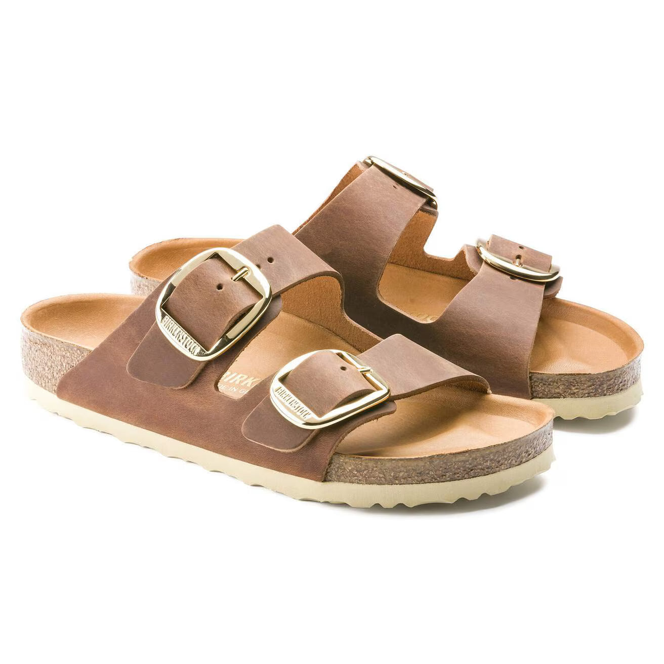 BIRKENSTOCK - Sandale ARIZONA - Grosse boucle - Cuir huilé - Cognac