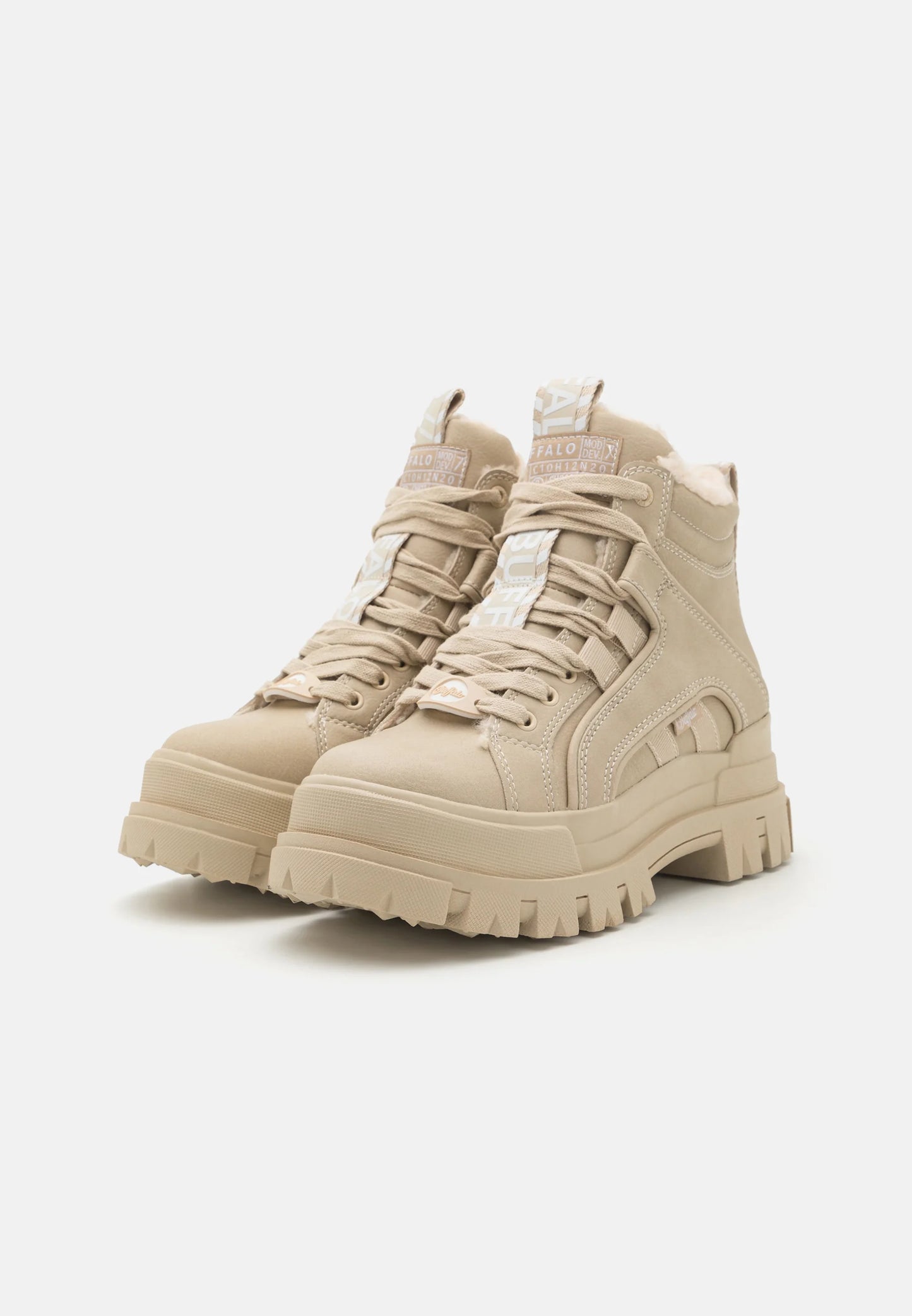 BUFFALO - Bottines plateformes ASPHA COM MID WARM - Vegan - Beige